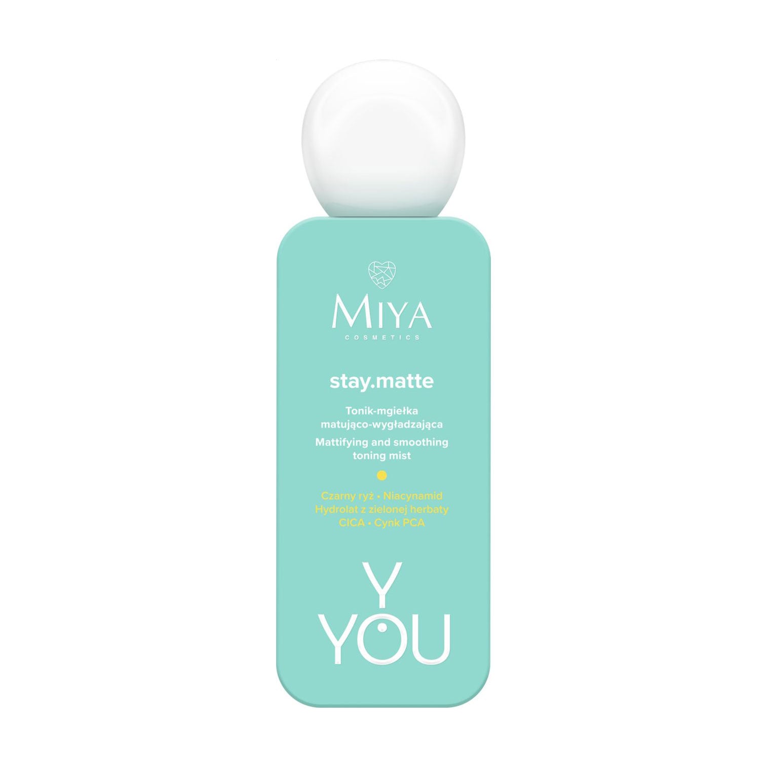 Уцінка! Матувальний тонік-міст для обличчя Miya Cosmetics Y.You stay.matte Mattifying and Smoothing Toning Mist, 100 мл